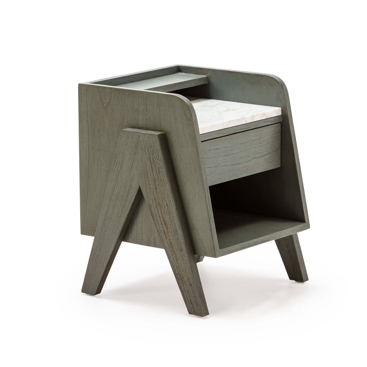Madera Cedro White/Gris Bedside Table - Ideal Furniture ES