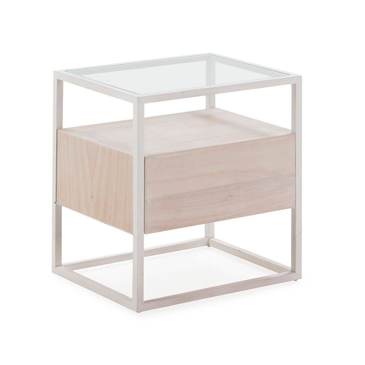 Madera Negro and Crystal Bedside Table - Ideal Furniture ES