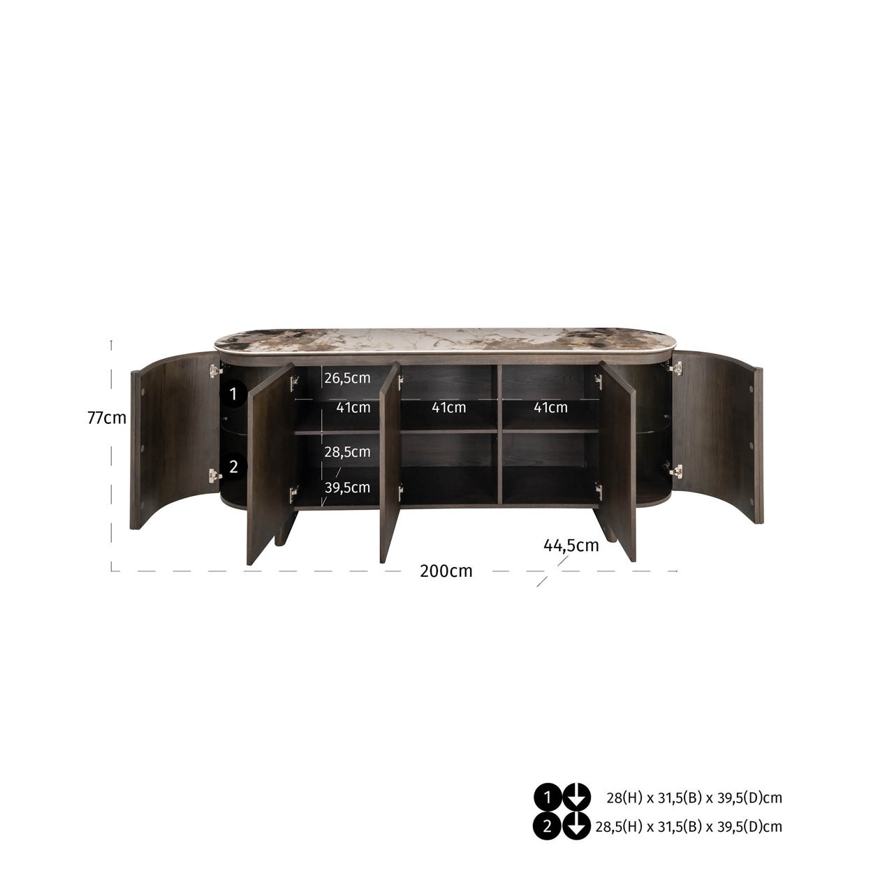 Langford Brown Sideboard - Ideal Furniture ES