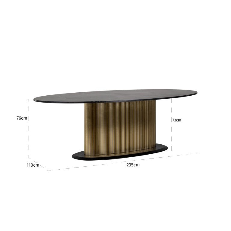 Ironville Oval Dining Table - Ideal Furniture ES