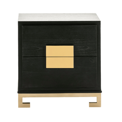 Madera Negro Dorado Bedside Table - Ideal Furniture ES