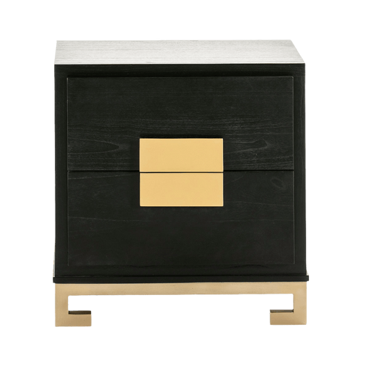 Madera Negro Dorado Bedside Table - Ideal Furniture ES