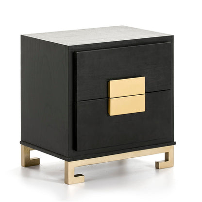 Madera Negro Dorado Bedside Table - Ideal Furniture ES