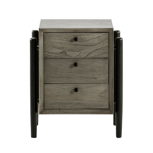 Madera Gris Negro Bedside Table - Ideal Furniture ES