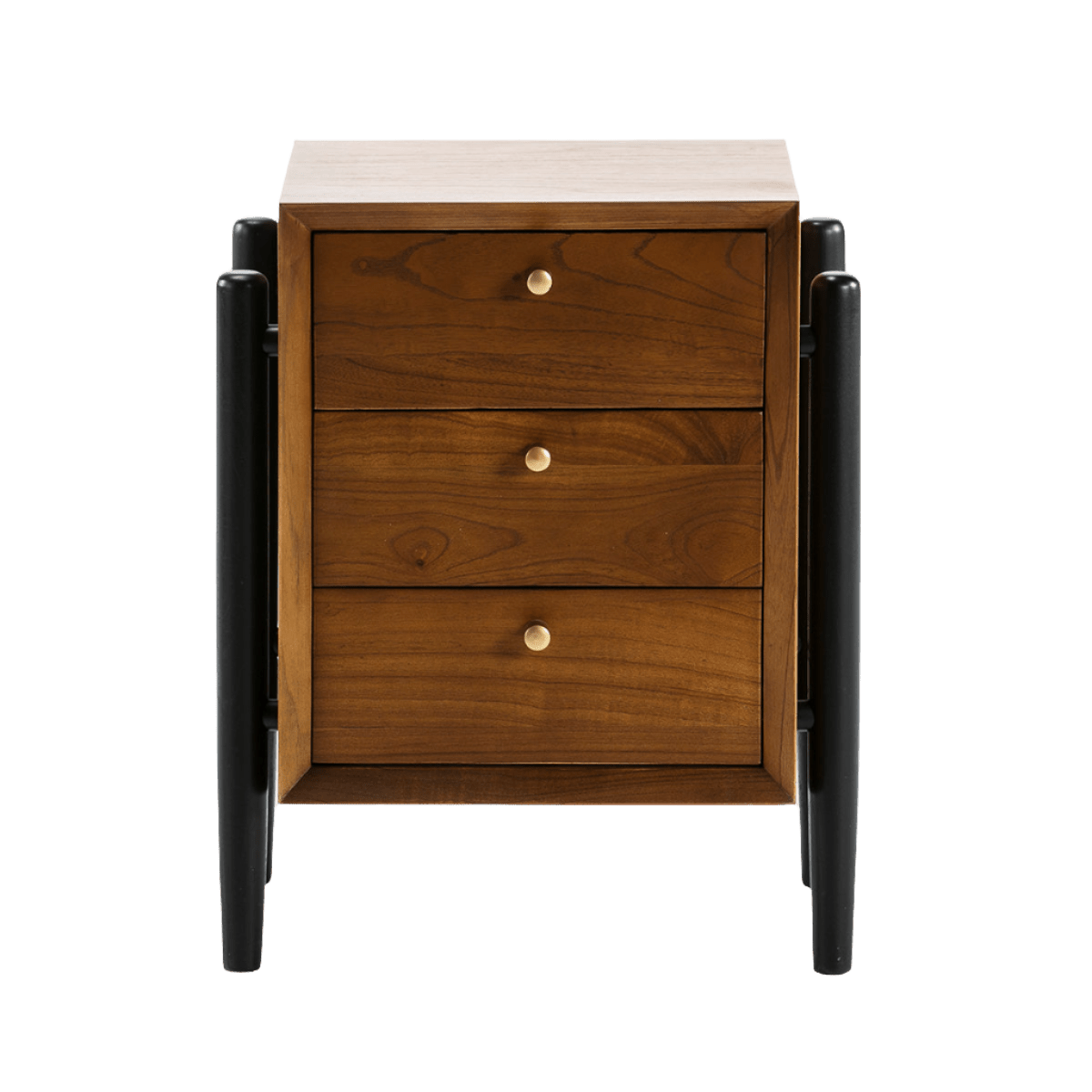 Madera Marron/White Bedside Table - Ideal Furniture ES