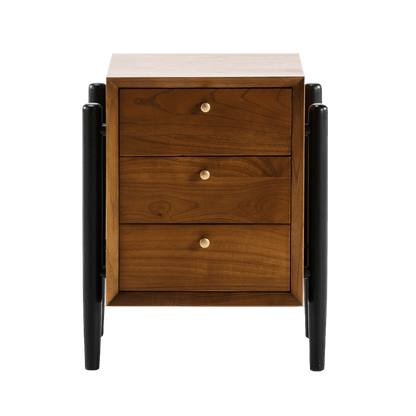 Madera Marron/White Bedside Table - Ideal Furniture ES