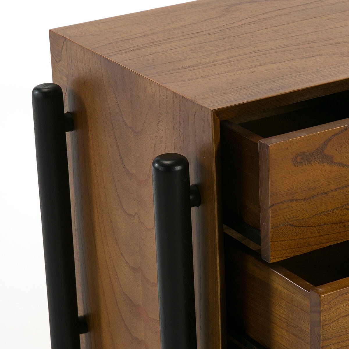 Madera Marron/White Bedside Table - Ideal Furniture ES