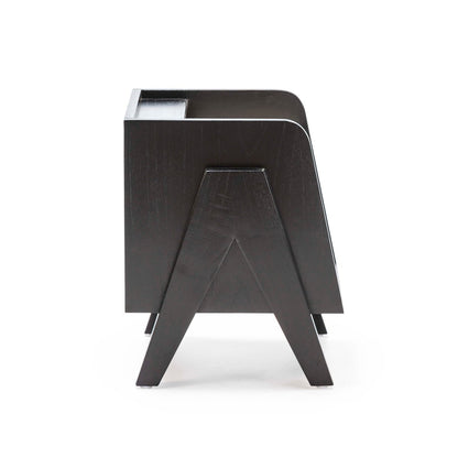 Madera Cedro and Marmol Black Bedside Table - Ideal Furniture ES