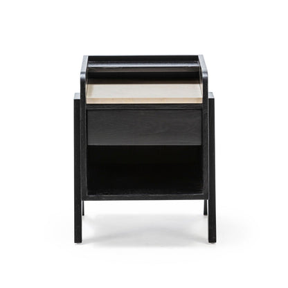 Madera Cedro and Marmol Black Bedside Table - Ideal Furniture ES