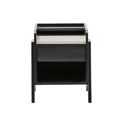 Madera Cedro and Marmol Black Bedside Table - Ideal Furniture ES