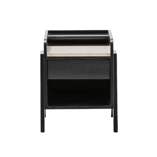 Madera Cedro and Marmol Black Bedside Table - Ideal Furniture ES