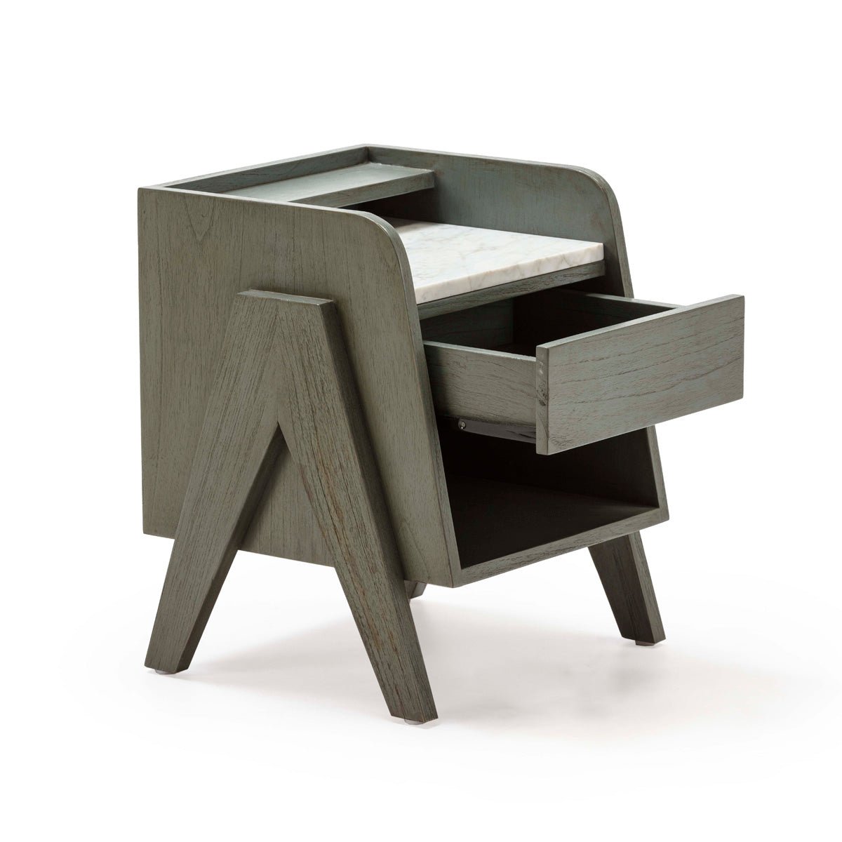 Madera Cedro White/Gris Bedside Table - Ideal Furniture ES