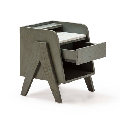 Madera Cedro White/Gris Bedside Table - Ideal Furniture ES