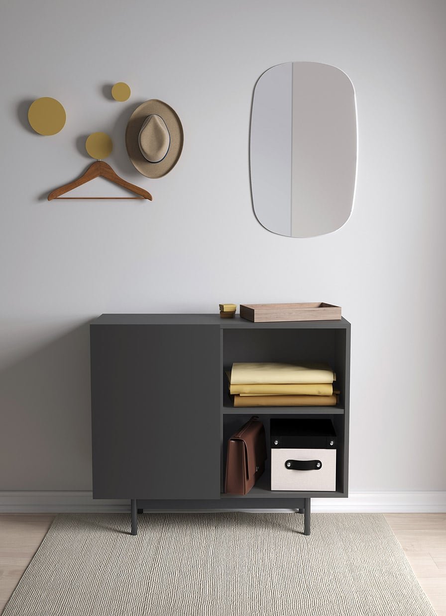 601 - 2 Black Shoe Cabinet - Ideal Furniture ES