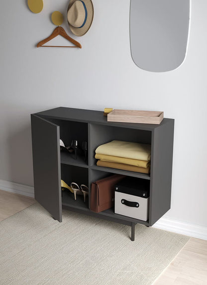 601 - 2 Black Shoe Cabinet - Ideal Furniture ES