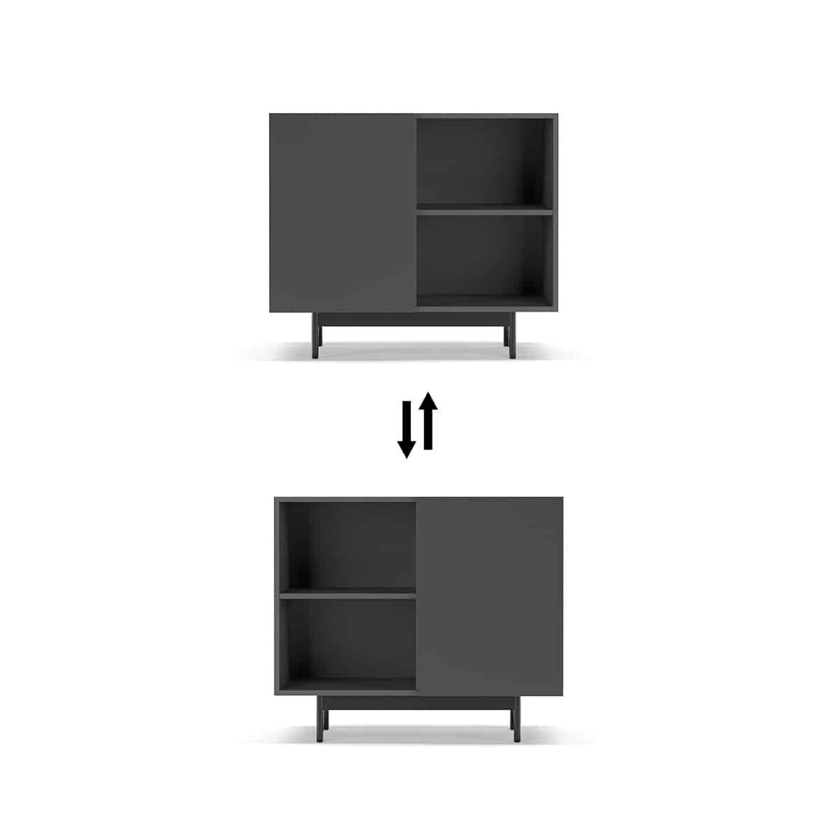 601 - 2 Black Shoe Cabinet - Ideal Furniture ES
