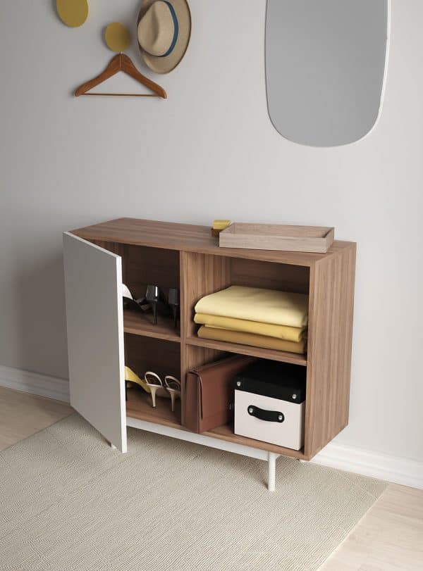 601 - 2 Nogal Shoe Cabinet - Ideal Furniture ES