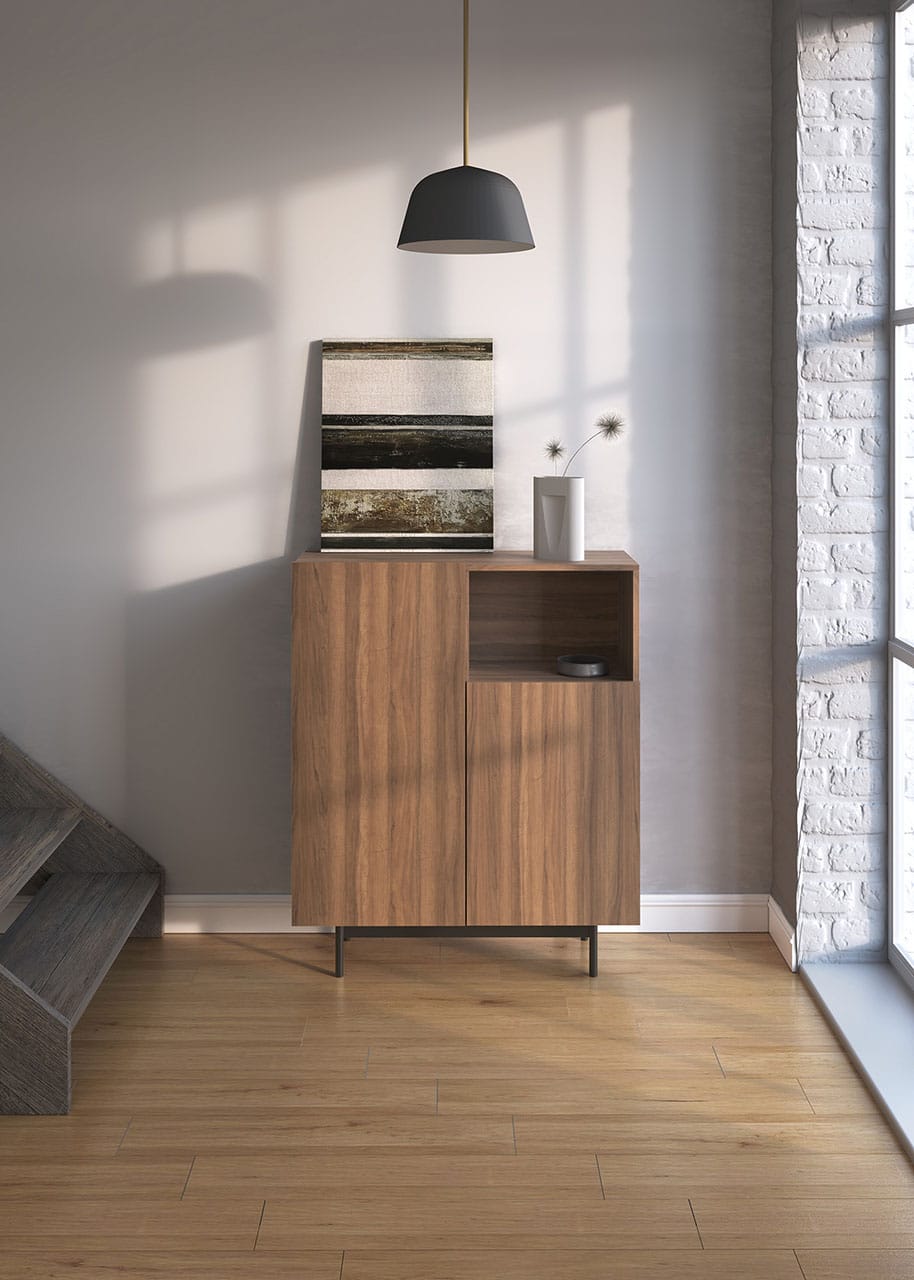 602 - 1 Nogal Shoe Cabinet - Ideal Furniture ES