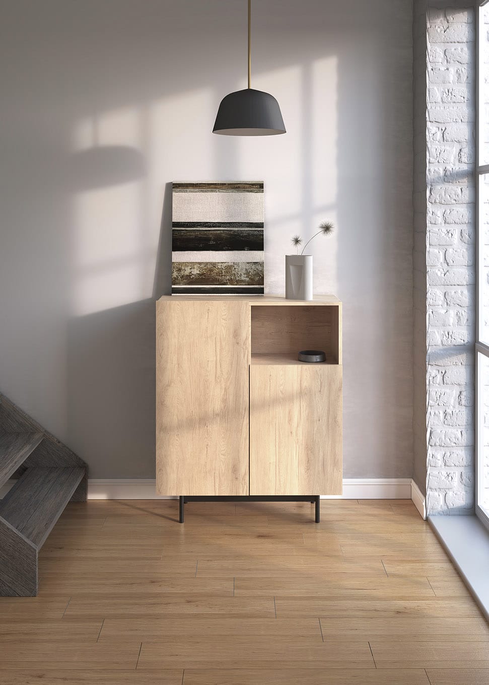 602 - 1 Roble Shoe Cabinet - Ideal Furniture ES