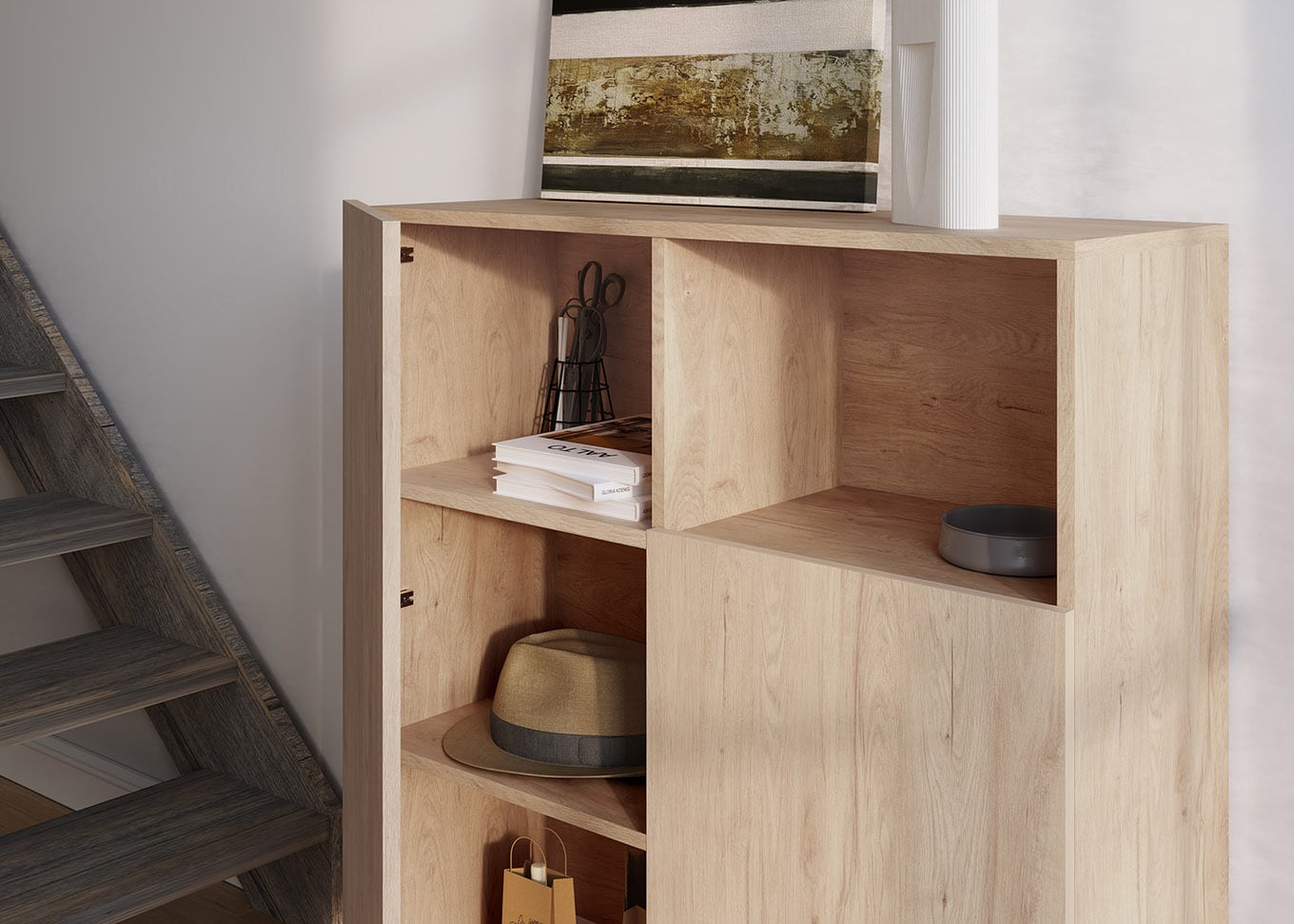 602 - 1 Roble Shoe Cabinet - Ideal Furniture ES