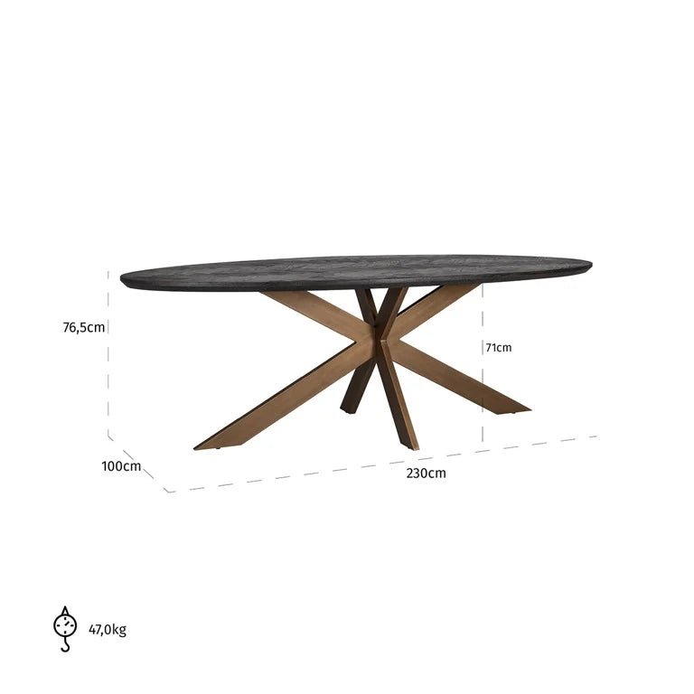 Blackbone Oval Dining Table - Ideal Furniture ES