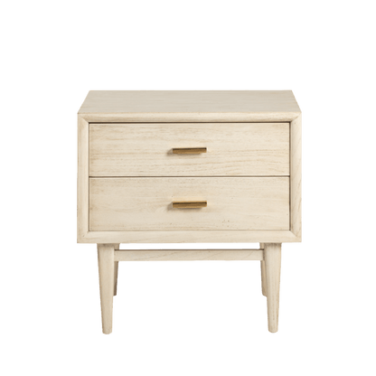 Madera de cedro White velado Bedside Table - Ideal Furniture ES