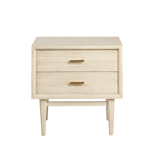 Madera de cedro White velado Bedside Table - Ideal Furniture ES