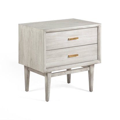 Madera de cedro White velado Bedside Table - Ideal Furniture ES