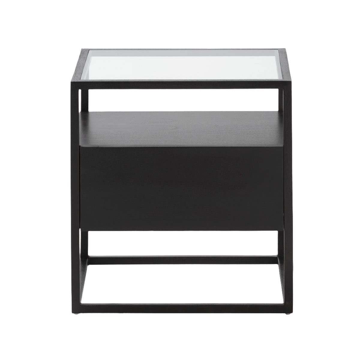 Madera Negro and Crystal Bedside Table - Ideal Furniture ES