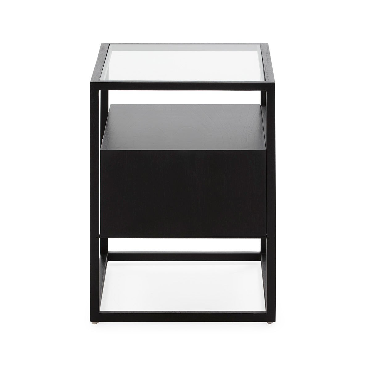 Madera Negro and Crystal Bedside Table - Ideal Furniture ES