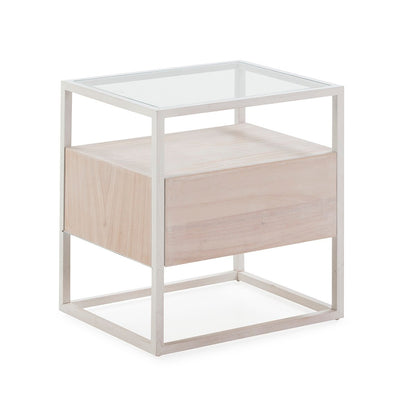 Madera Negro and Crystal Bedside Table - Ideal Furniture ES