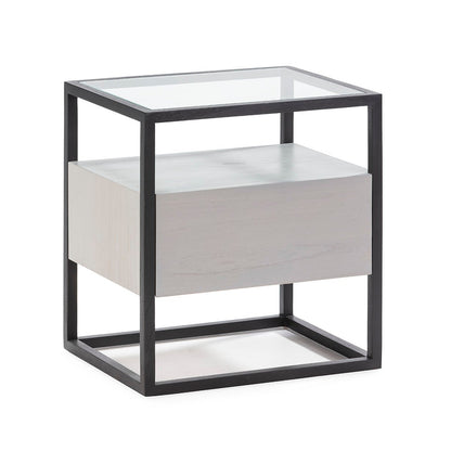 Madera Negro and Crystal Bedside Table - Ideal Furniture ES