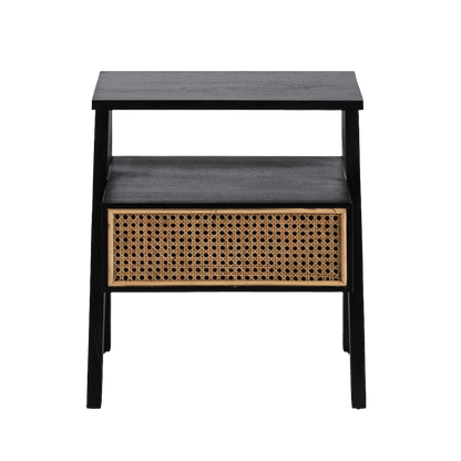 Madera Cedro Black/White Bedside Table - Ideal Furniture ES