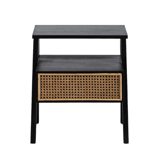 Madera Cedro Black/White Bedside Table - Ideal Furniture ES