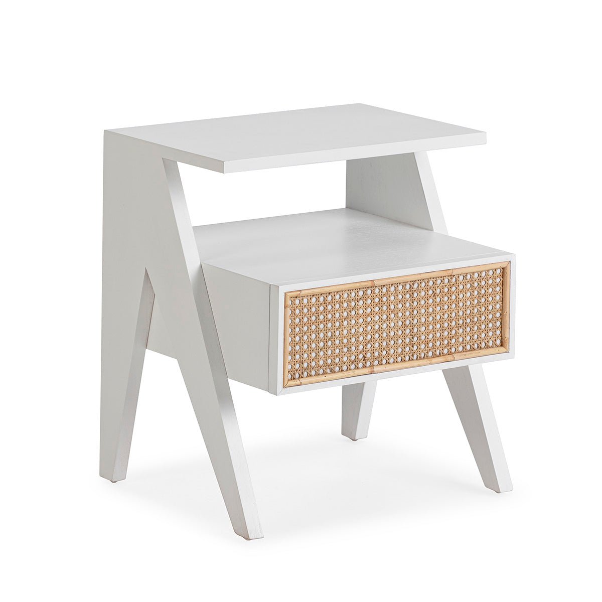 Madera Cedro Black/White Bedside Table - Ideal Furniture ES