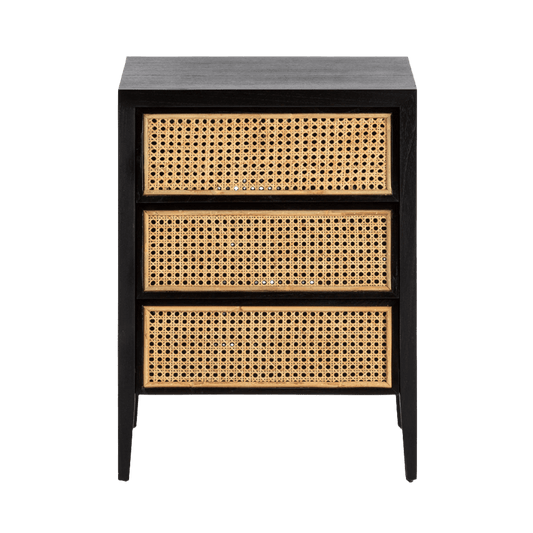Madera Cedro Black Bedside Table - Ideal Furniture ES