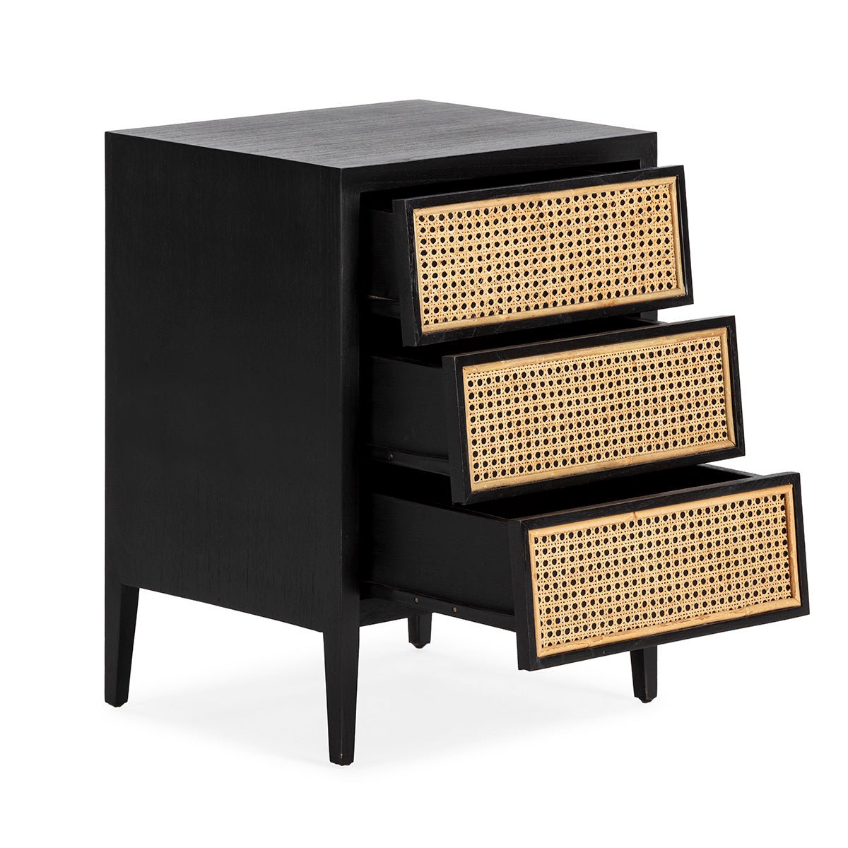 Madera Cedro Black Bedside Table - Ideal Furniture ES