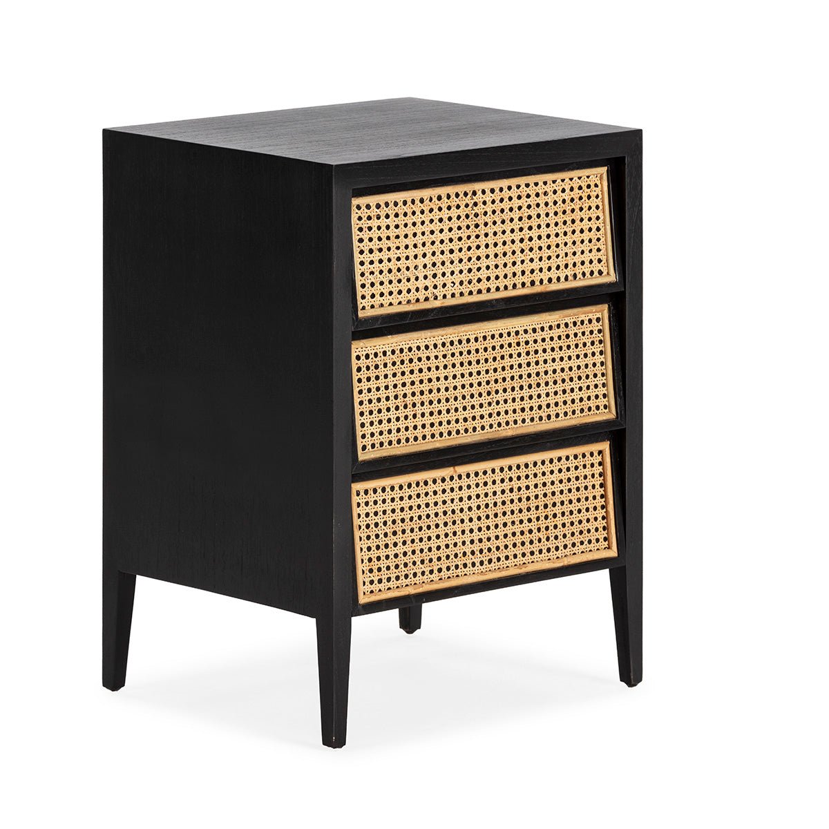 Madera Cedro Black Bedside Table - Ideal Furniture ES