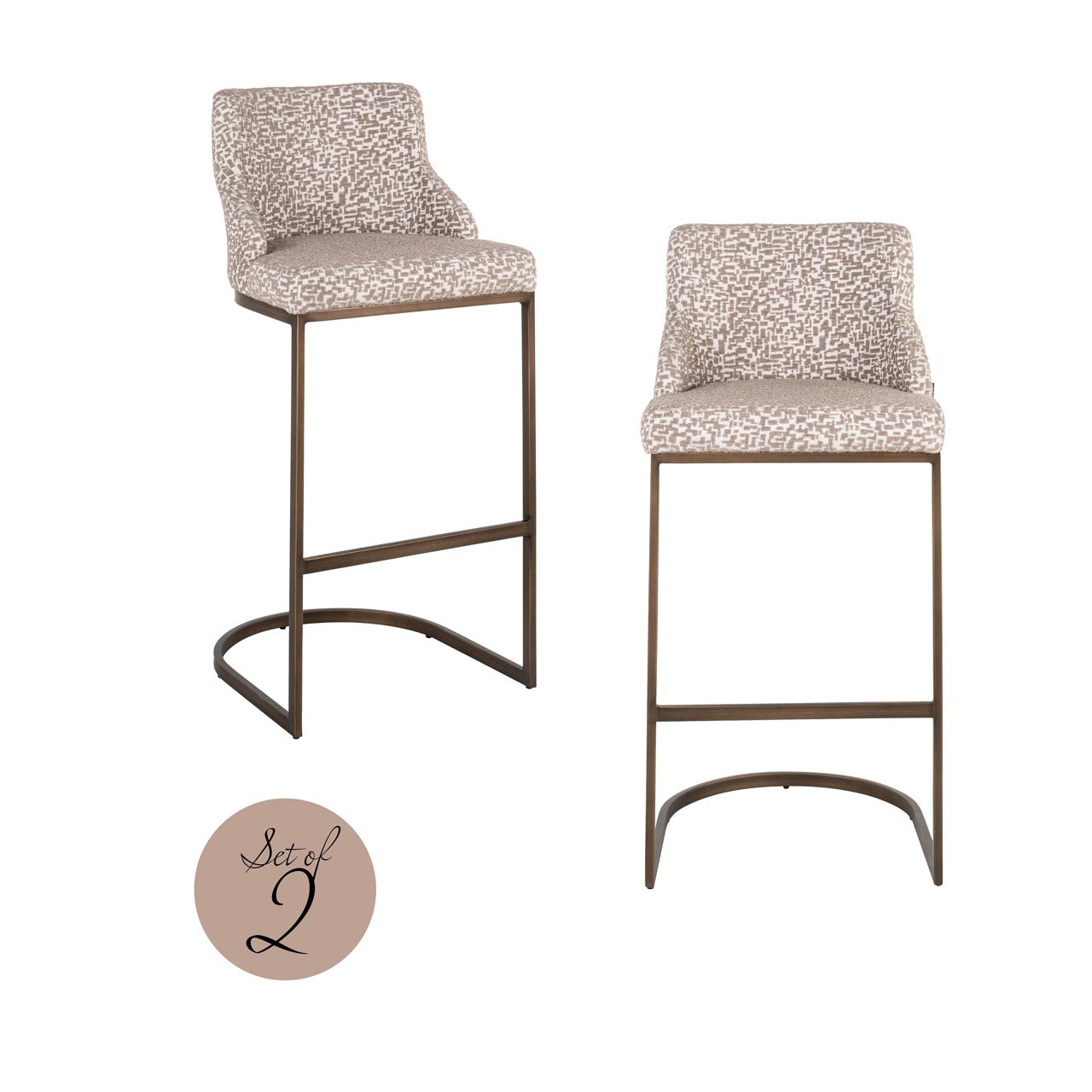Bolton Bar Stool SET OF 2 - Ideal Furniture ES