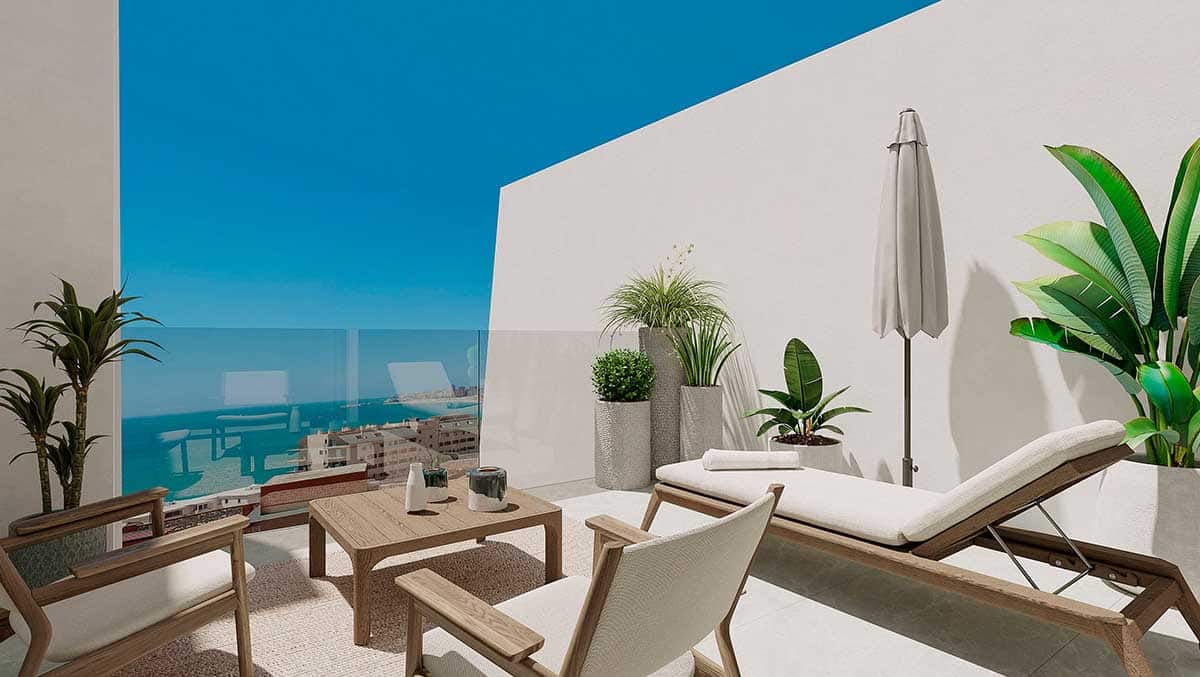 azure bay real estate fuengirola interior design with luxury furniture, outdoor furniture.