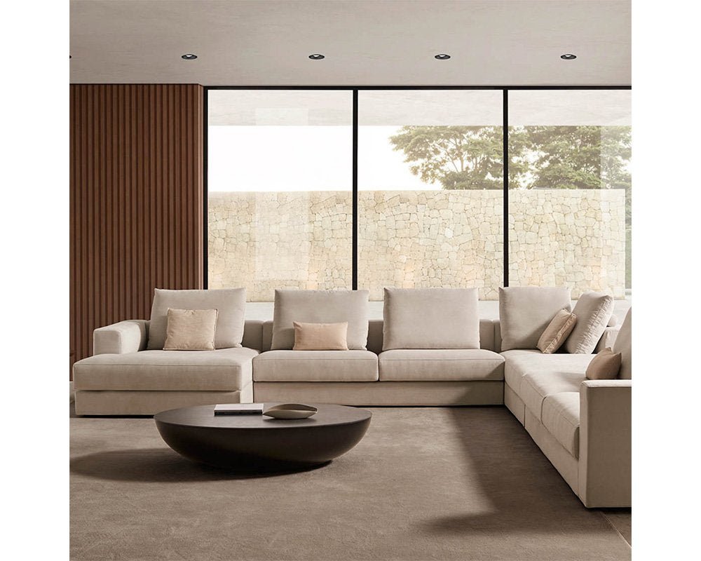 modern minimalist beige sofa without legs 3 seater available in torremolinos, estepona, marbella, bel air.