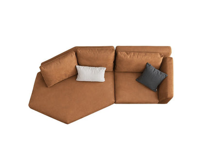 separable sofa with black legs, green fabric, modern and minimalist style furniture, avilable in marbella, estepona, torremolinos, bel air.