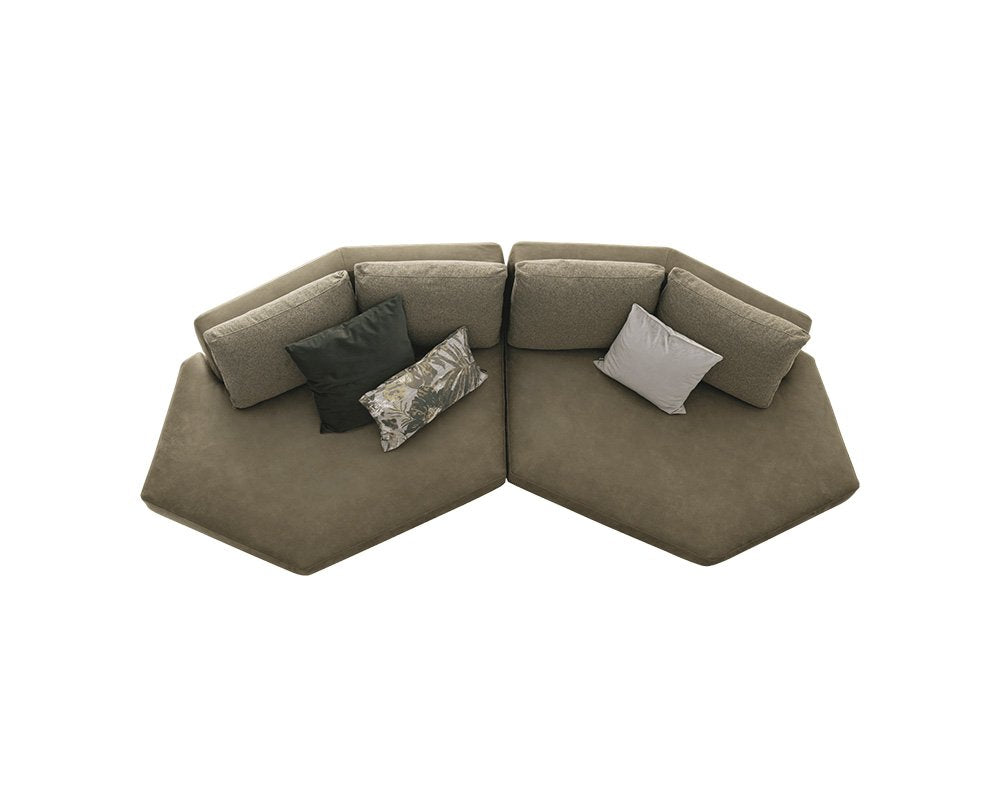 Loft - Ideal Furniture ES separable sofa with black legs, green fabric, modern and minimalist style furniture, avilable in marbella, estepona, torremolinos, bel air.
