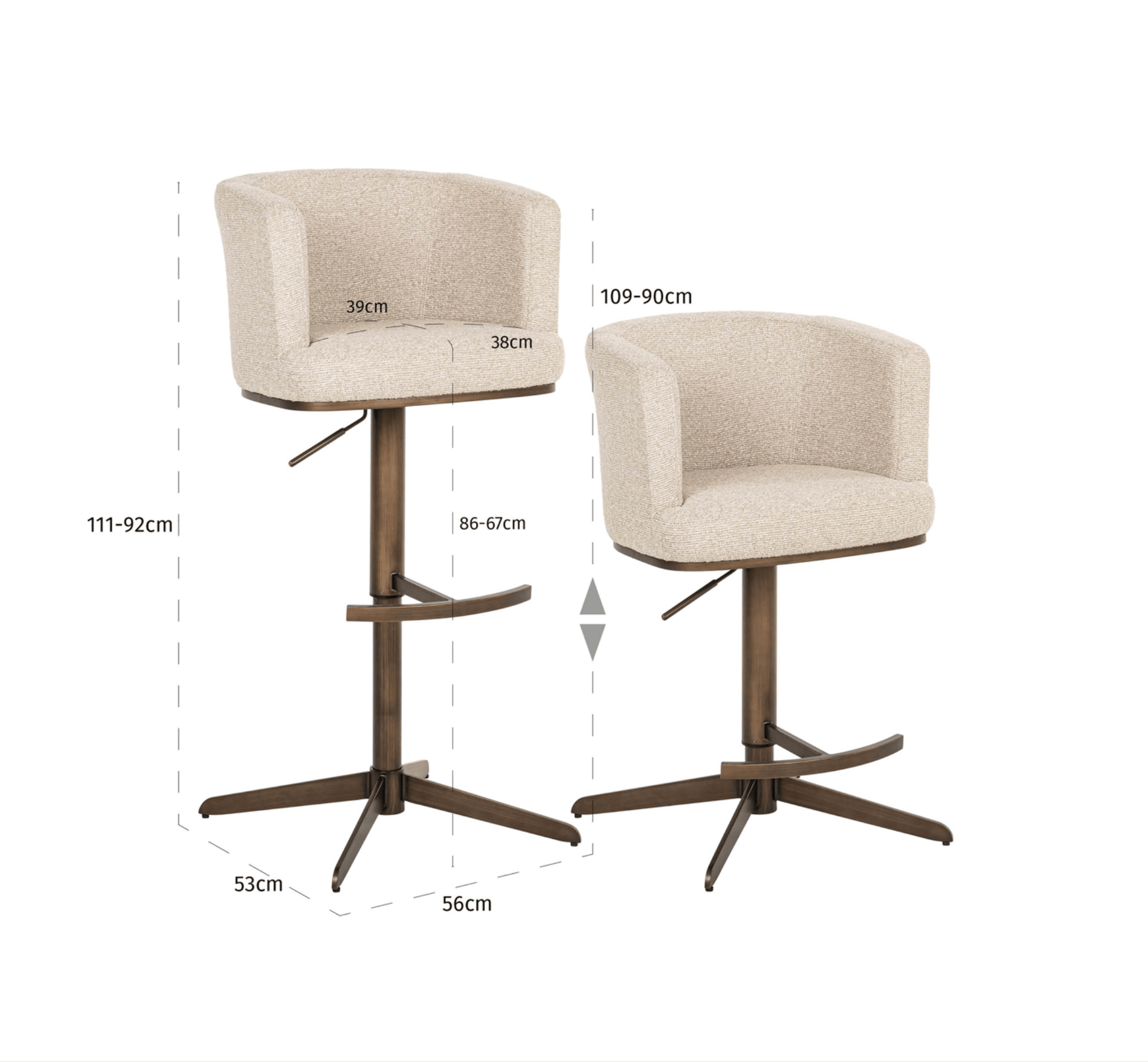 Cheyenne Biscotti Bar Stool - Ideal Furniture ES