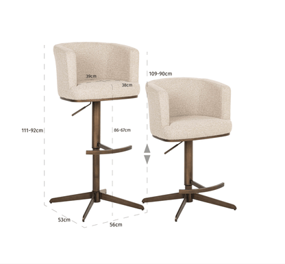 Cheyenne Biscotti Bar Stool - Ideal Furniture ES