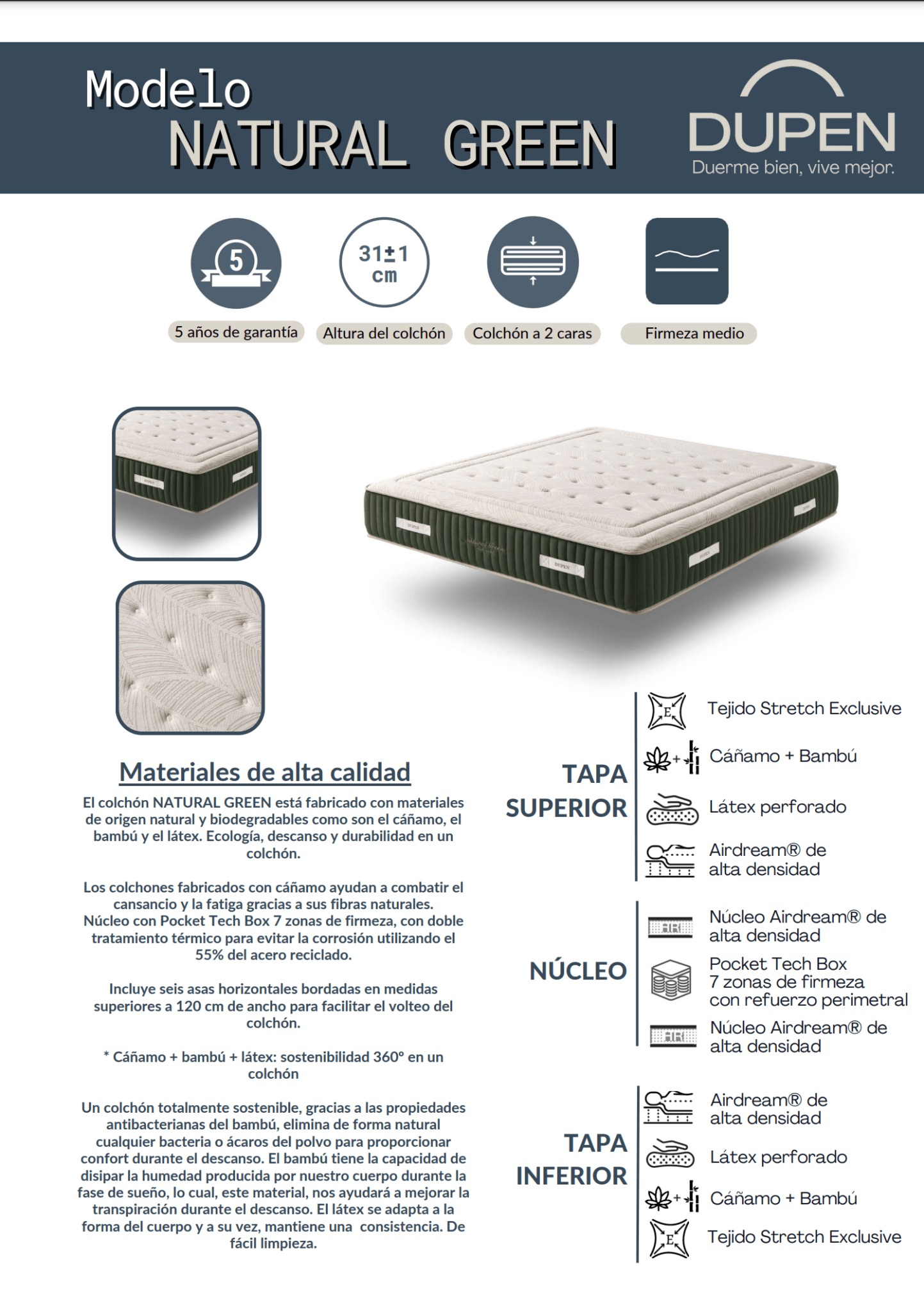 Natural Green Mattress - Ideal Furniture ES
