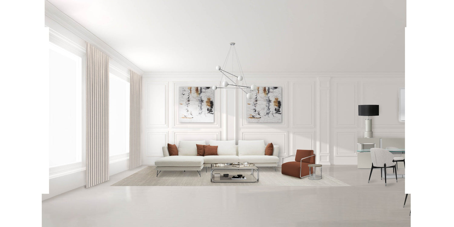 modern interior design package with sofa, armchair, artworks, ceiling lamps, coffee table available in benalmadena, marbella, malaga, costa del sol.